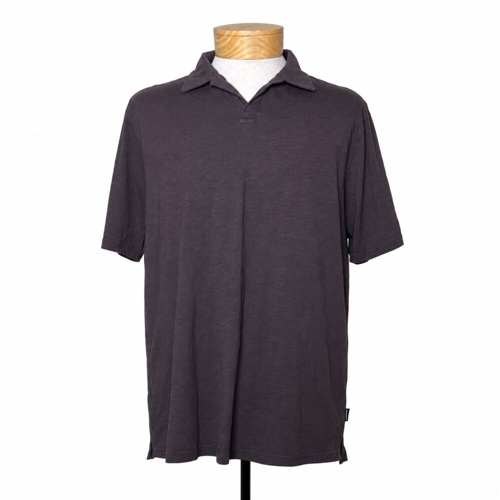 Kenneth Cole Polo Shirt Eggplant Purple XL Short Sleeve Stretch Casual Mens